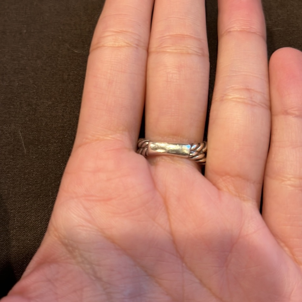 Onyx and Sterling Silver Ring with 14k Gold Accents - Picture 3 of 10